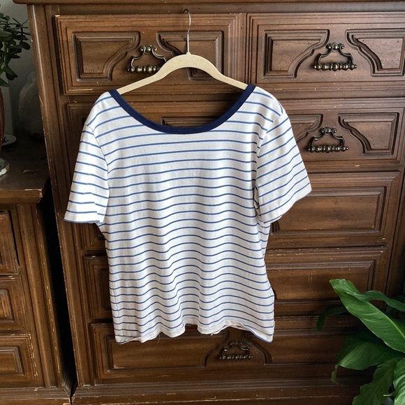 Levi’s Stripped Top with Deep U Back L - Picture 2 of 7